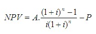 各年凈現(xiàn)金流量相等時(shí)（A-P）
