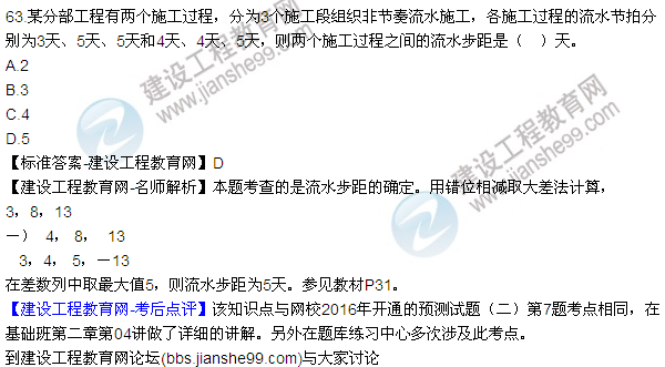 2016監(jiān)理質(zhì)量、投資、進度控制試題及答案（43-63）