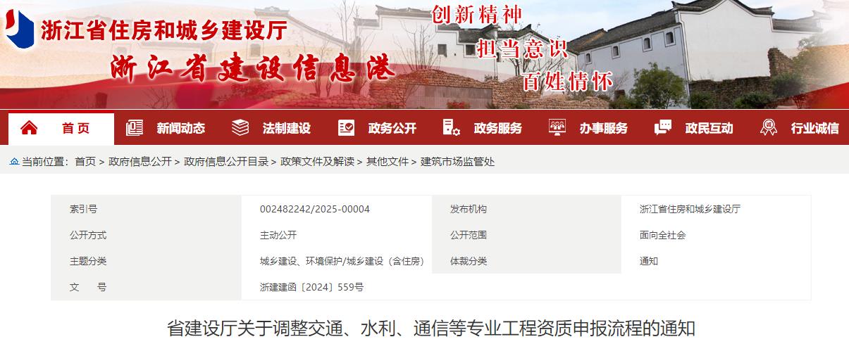 省建設(shè)廳關(guān)于調(diào)整交通、水利、通信等專業(yè)工程資質(zhì)申報(bào)流程的通知